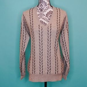 Vintage 80‘s Cashmere Cable Knit V-Neck Sweater